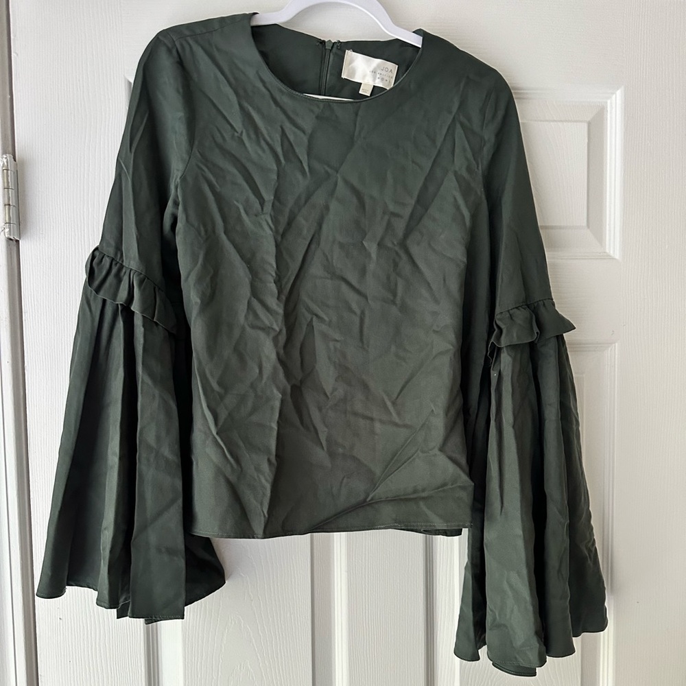 Women’s J.O.A Tie Bell Sleeve Top Size Small